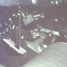 A car being fitted out by radio workshops, Home Office Wireless maintenance Unit as they were always known officially. The top black box is a Coded Tone Generator (CTG), which enabled mobiles to change their status on the rather crude availability system in the Information Room, rather than have to wait to get in on the radio to verbally pass  the same info. Today Airwave enables that to be done as a matter of course. (Gloucestershire Police Archives URN 10353) | Thanks to Martyn Hillier for further information